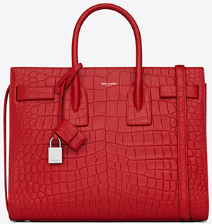 Yves Saint Laurent Classic Small Bag de Jour in Red Crocodile Embossed Leather: US$2,990.
