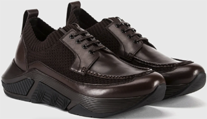 Giorgio Armani men's Knit-and-leather chunky sneakers: US$1,095.