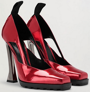 Ferrari Womens leather pumps with multilayer laminate-like finish: US$1,100.