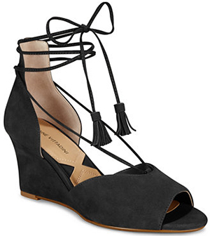Adrienne Vittadini Marcey Lace-Up Wedges.