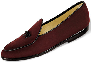 Belgian Shoes Mr. Casual Suede | Burgundy with black trim: US$440.
