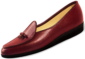 Belgian Shoes Travelette Lizard Calf | Burgundy with burgundy trim: US$375.
