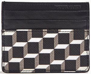 Pierre Hardy men's Black & white card holder Perspective Cubes print on coated canvas: €110.