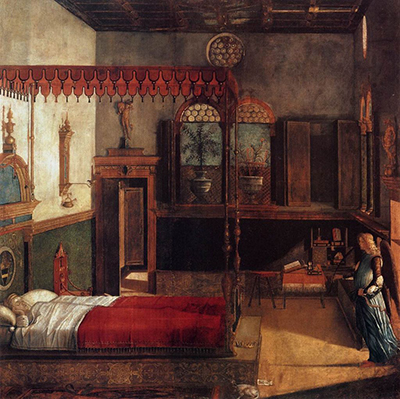 The Dream of St. Ursula (1495) by Viittore Carpaccio.