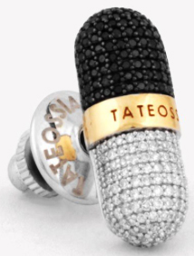 Tateossian pill collection diamond silver & gold pin: €1,400.