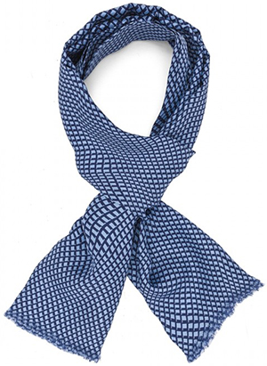 Figaret Paris blue with geometrical patterns men's scarf in silk: €135.