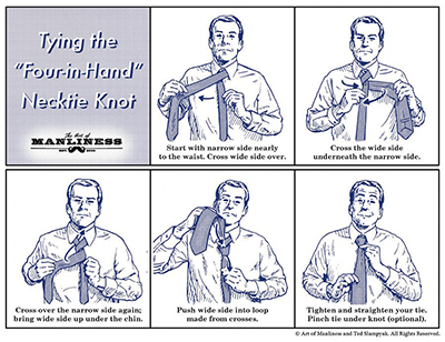 How to Tie a Four-in-Hand Necktie Knot: Your 60 Second Visual Guide.