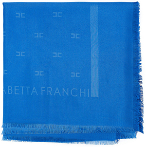 Elisabetta Franchi women's light rectangular scarf with logo: €132.