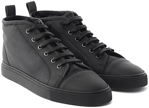 Harrys of London Gus Men's Shearling Nappato Leather Black Sneaker: £475.