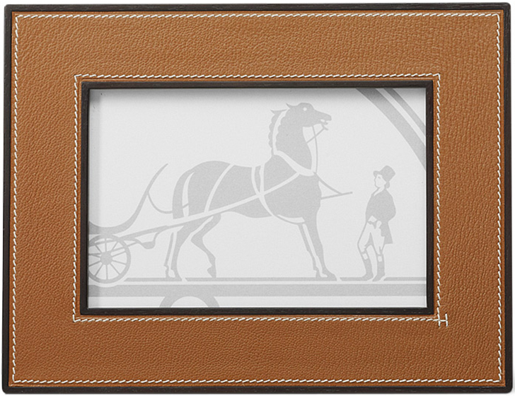 Hermès leather picture frames in goatskin.