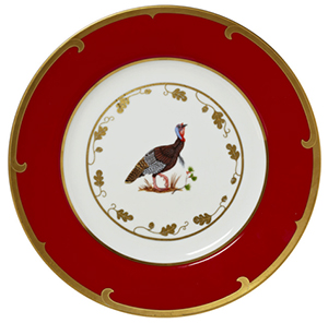 Lynn Chase Winter Game Birds Wild Turkey Charger: US$175.