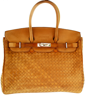 Oscar William Business & Special Events Camel / Tan Handcrafted Full Woven Luxury Ladies Bag: £695.