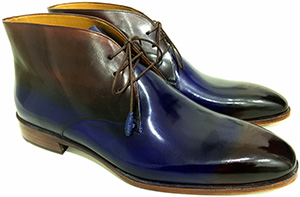 Oscar William Men's English Handcrafted Chukka Boots, Blue/Brown: £349.