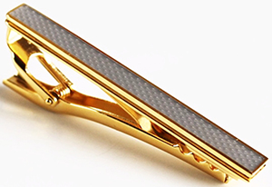 Roziak 22K Gold Plated Grey Enamel Tie Bar: US$54.99.