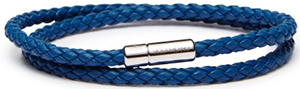 Viola Milano Blue  Double Braided Italian Leather men's bracelet: €155.