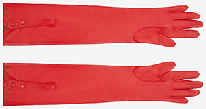 Alexander McQueen women's Long leather gloves in lust red