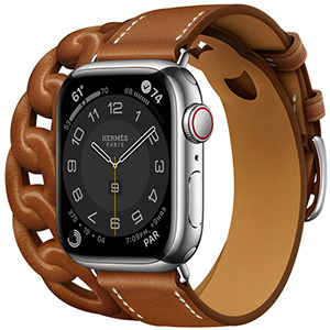 Apple Hermès Watch Silver Stainless Steel Case with Gourmette Double Tour: US$1,759.