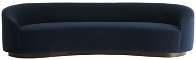 Arteriors Turner Sofa Indigo Velvet Dark Walnut sofa: US$5,200.