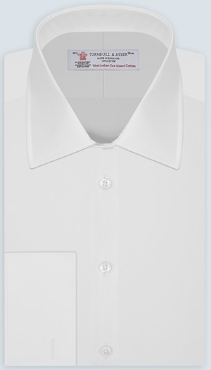 Turnbull & Asser White West Indian Sea Island Cotton Shirt with T&A Collar and Double Cuffs men's shirt: £395.