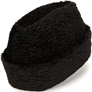 Astrakhan faux fur hat: £225.