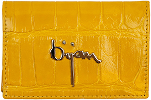 Bijan Yellow Leather Card Holder: US$580.