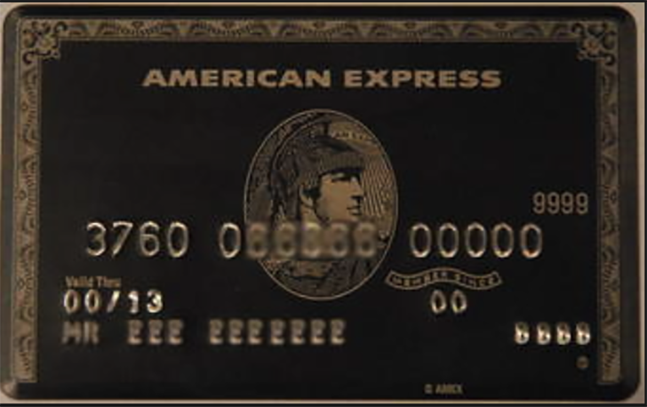 The American Express Centurion Card, known informally as the Amex Black Card.