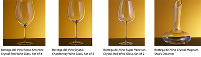 Bottega del Vino Crystal glasses.