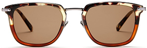 Brioni men's Havana sunglasses with brown lenses.