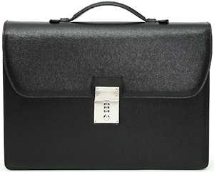 Canali men's Black Saffiano Calfskin Briefcase: US$1,495.