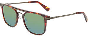 Canali men's Tortoiseshell sunglasses with squared polarized green lenses: US$475.