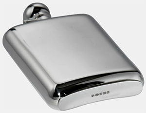 Carrs Silver Sterling Silver Hip Flask In Presentation Case.