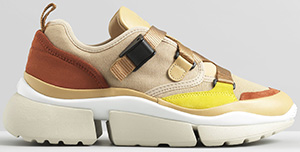 Chloé Sonnie low-top sneaker in suede calfskin & mix of materials: US$620.