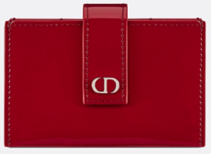 Dior women's small cherry 30 montaigne patent calfskin 5 pocket card holder: US$490.