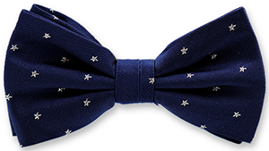 E.L. Cravatte Dark Blue Bow Tie With Silver Stars - Silk: £16.