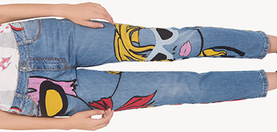 Ermanno Scervino slim-fit jeans with jacquard cartoon women's jeans: US$609.