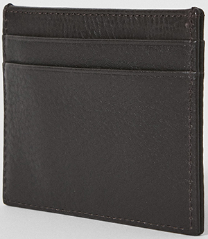 Façonnable Pebbled leather card wallet: US$80.