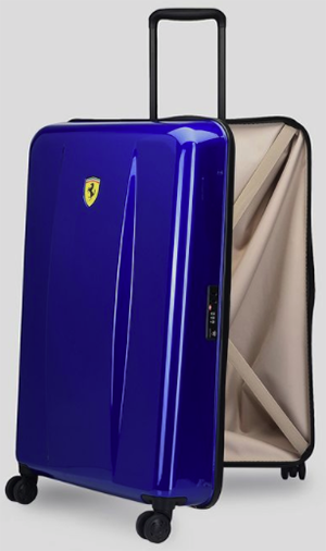 Ferrari Large Hard Shell Wheeled Suitcase with Ferrari Shield: US$470.