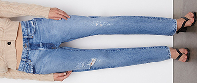 Frame Le Slouch Biodegradable Bluejay Rips women's jeans.
