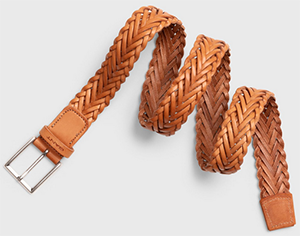 GANT men's Leather Braid Belt.