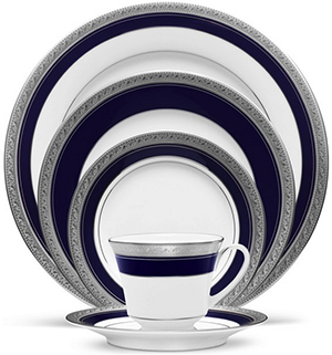 Noritake Crestwood Cobalt Platinum 5-Piece Place Setting: US$90 at houzz.