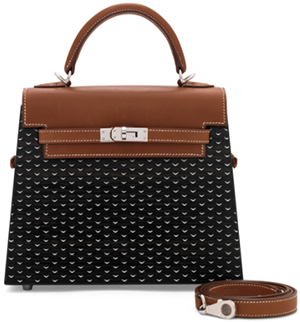 Hermès a rare, fauve Barénia leather & bog oak Kellywood 22 with Palladium hardware handbag.