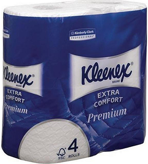 Kleenex Extra Comfort Premium Extra soft toilet paper.