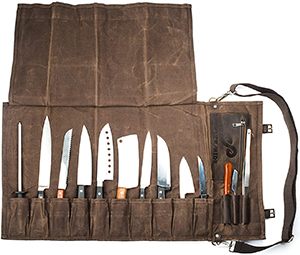 Chef Knife Roll Bag Holds 10 Knives PLUS Slots for Culinary Tools: US$72.99.