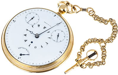 Tourbillon pocket watch (1188) sold on August 1, 1808 to Don Antonio de Bourbon, Infante of Spain for 3600 francs.