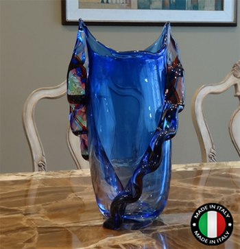 Magnificent Murano Glass Vase Blue: US$1,255.