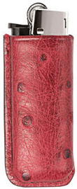 Pinel + Pinel Paris Lighter Case Baron Burgundy Bordeaux Ostrich Leather: 59.