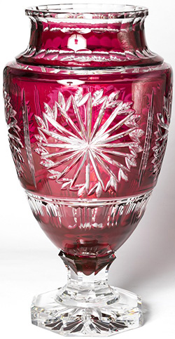 Val Saint Lambert Vase Jupiter rose taille Eole: €19,950.
