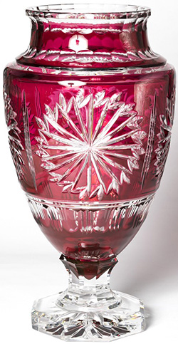 Val Saint Lambert Vase Jupiter rose taille Eole: 19,950.