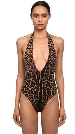 Yves Saint Laurent Leopard Print Lycra One Piece Swimsuit: €550.