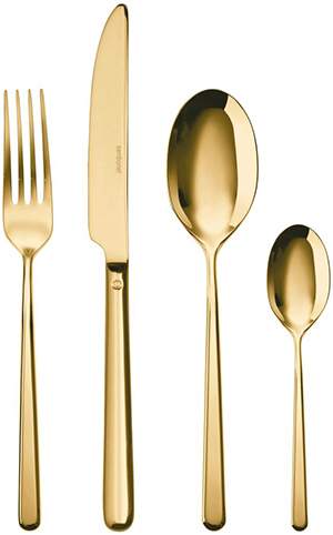 Sambonet 24-Piece Cutlery Set Linear Gold: €299.